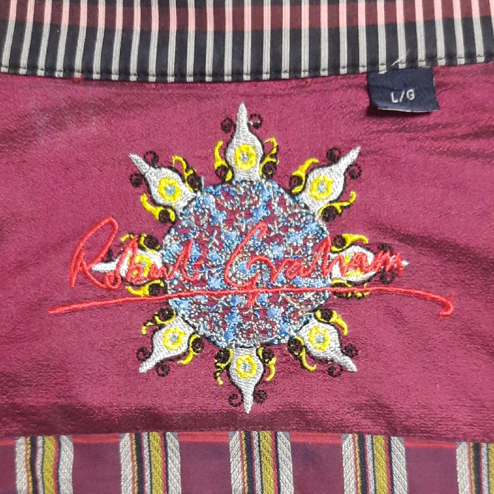 Robert Graham Burgundy Embroidered Shirt